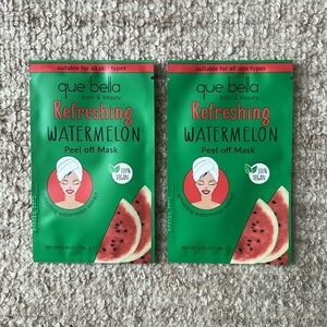 ❗️LAST 1❗️🩷5 For $25🩷 QUE BELLA Refreshing Watermelon Peel Off Mask Bundle